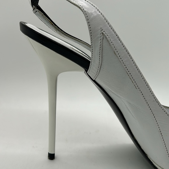 Gianmarco Lorenzi Sexy Black/White Leather Stiletto Heels Shoes **Size 40** 🔥🔥 - Picture 6 of 8